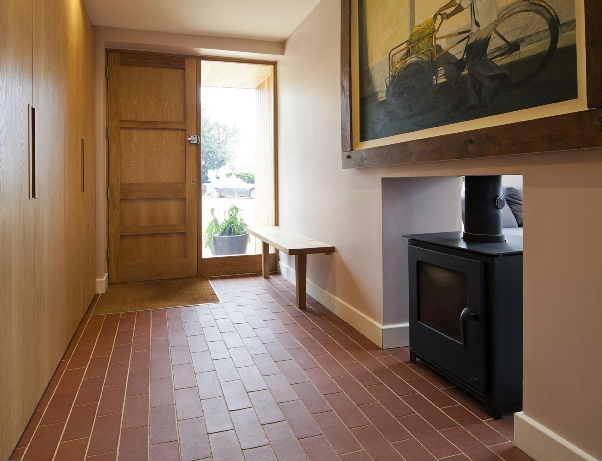 Staffs red quarry tiles laid over underfloor heating